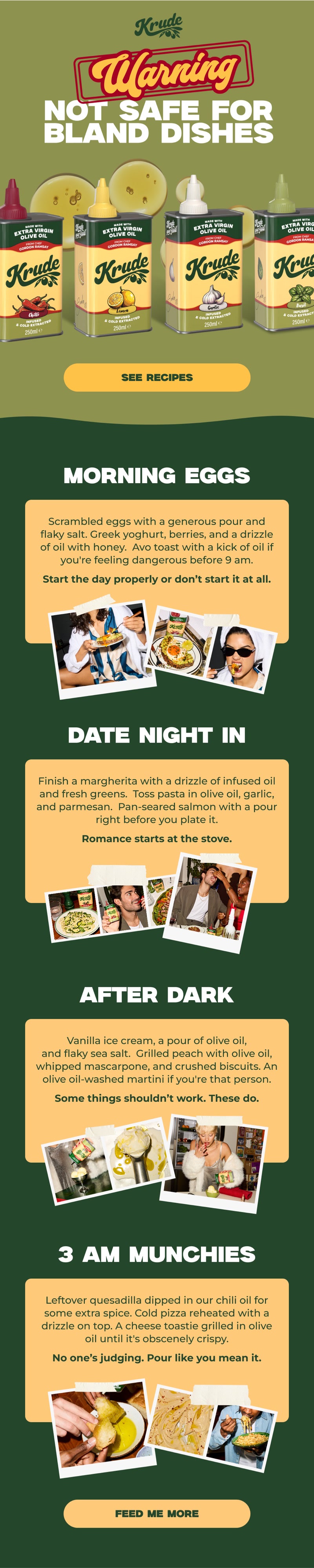 Not Safe for Bland Dishes complete email design.