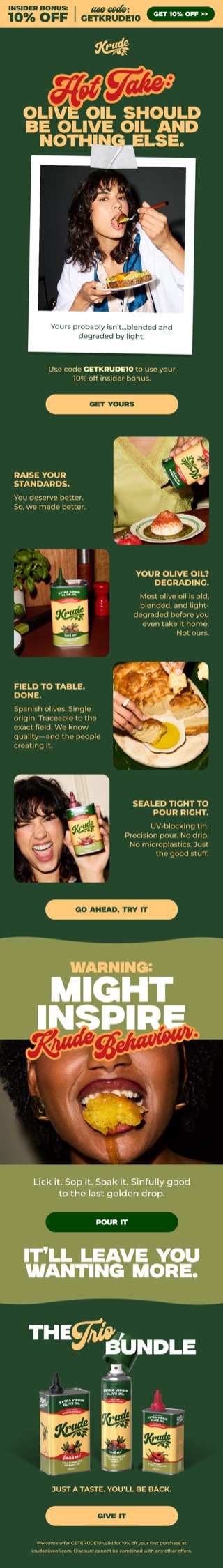 Hot Take email design.